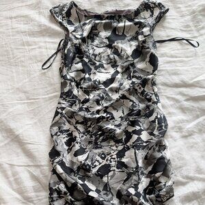 Marc New York Women's Ruched Black/White/Gray Cocktail Dress Size 4